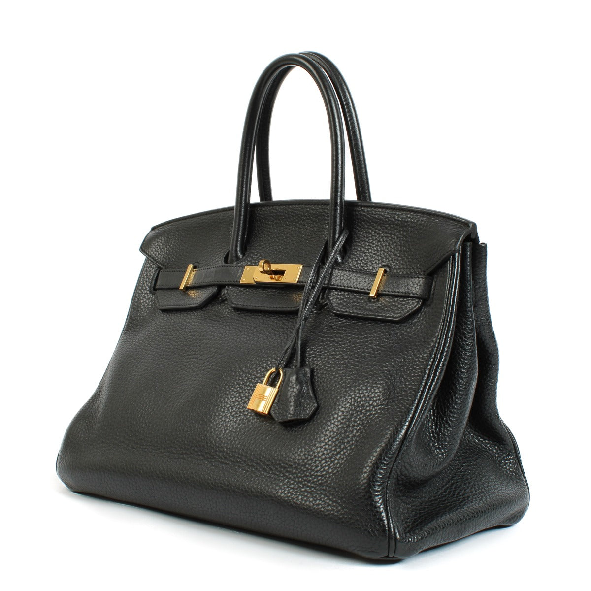 Hermès 2012 Birkin 35 Black Clemence Gold Hardware