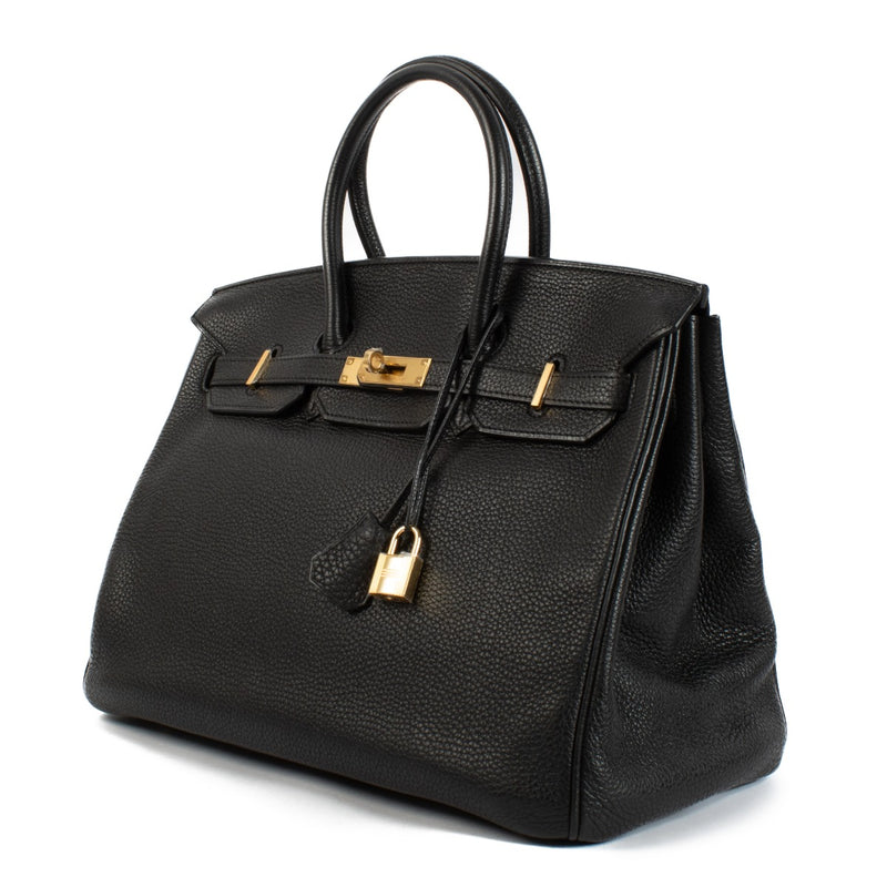 Authentic second hand vintage Hermès Birkin 35 Black Togo GHW on www.labellov.com