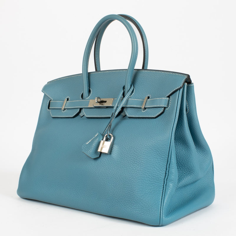 Hermès Birkin 35 Bleu Jean Clemence PHW