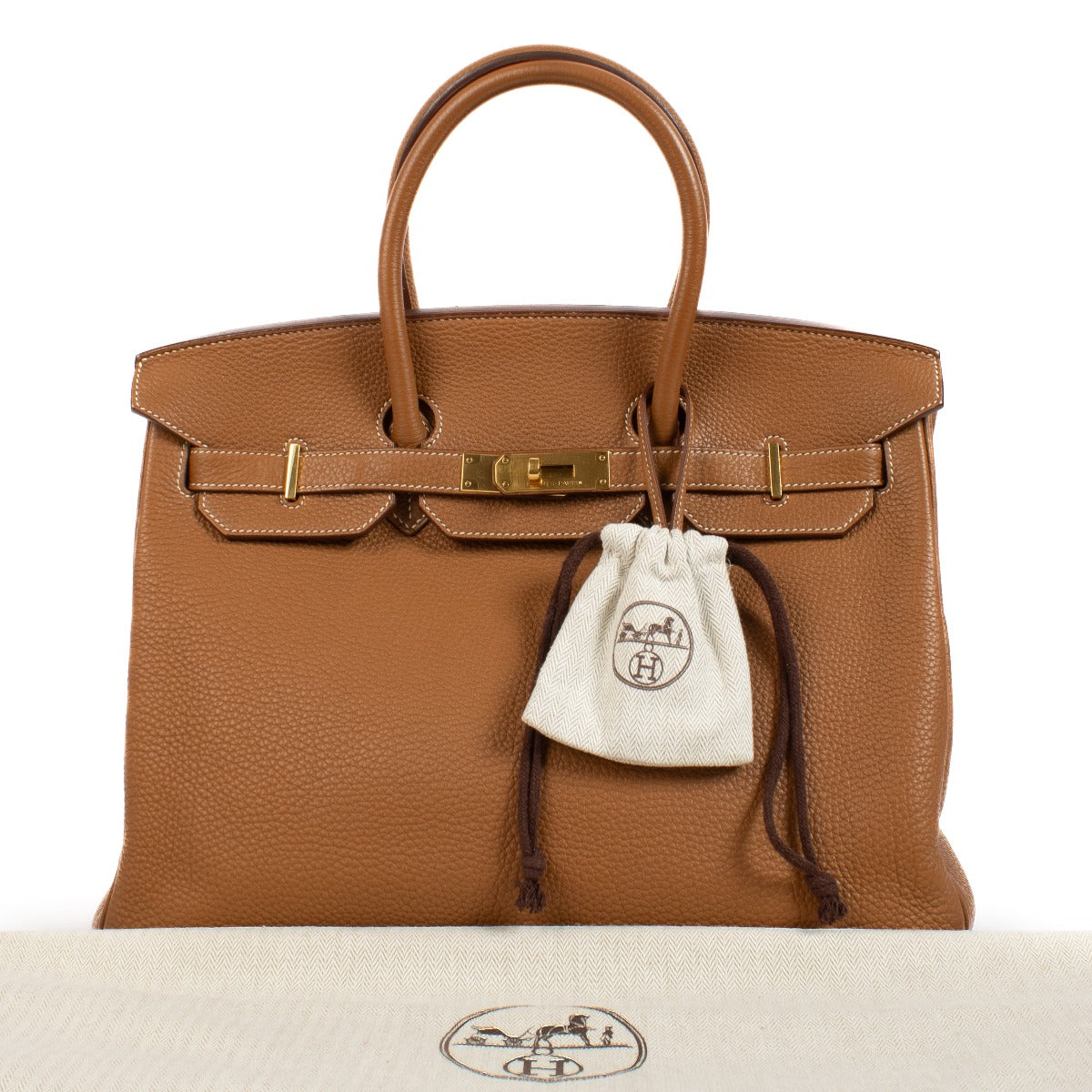 Authentic second hand vintage Hermès Birkin 35 Gold Togo GHW