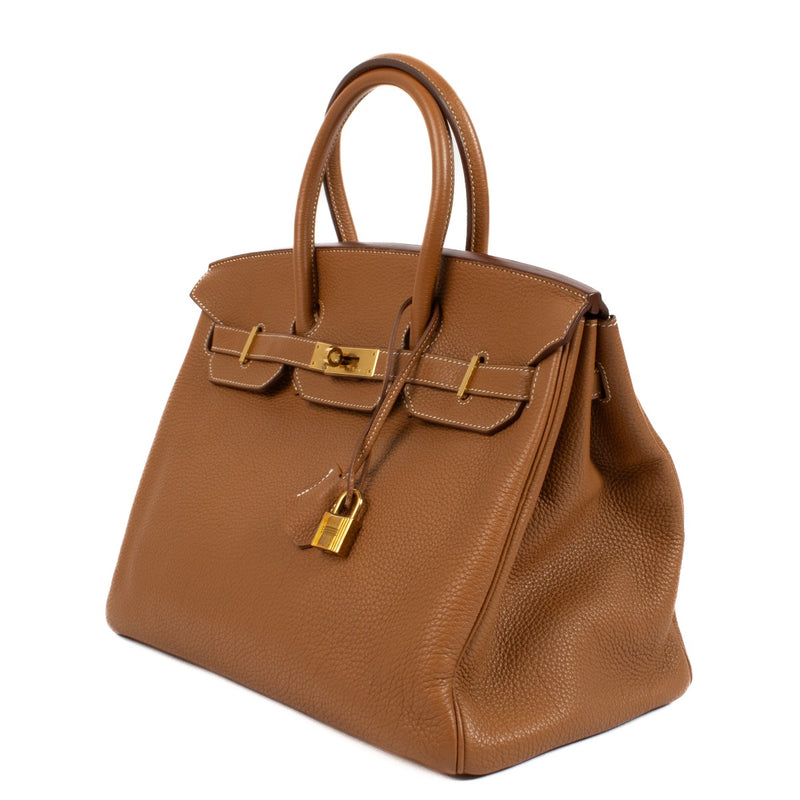 Authentic second hand vintage Hermès Birkin 35 Gold Togo GHW