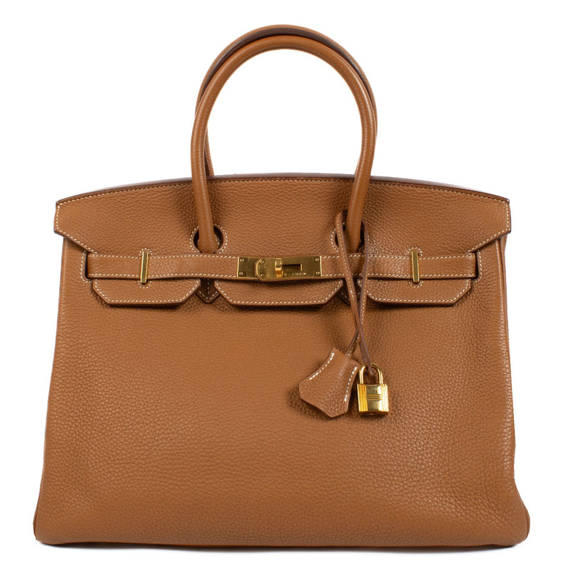 Authentic second hand vintage Hermès Birkin 35 Gold Togo GHW