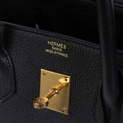 Hermès 2014 Birkin 35 Black Togo Logo Stamp Detail