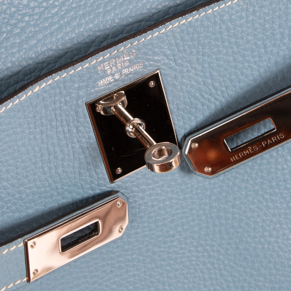 Hermès Kelly 32 Bleu Jean Togo PHW