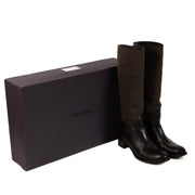 Shop 100% authentic second-hand Prada Brown Logo Jacquard Boots - Size 40 on Labellov.com