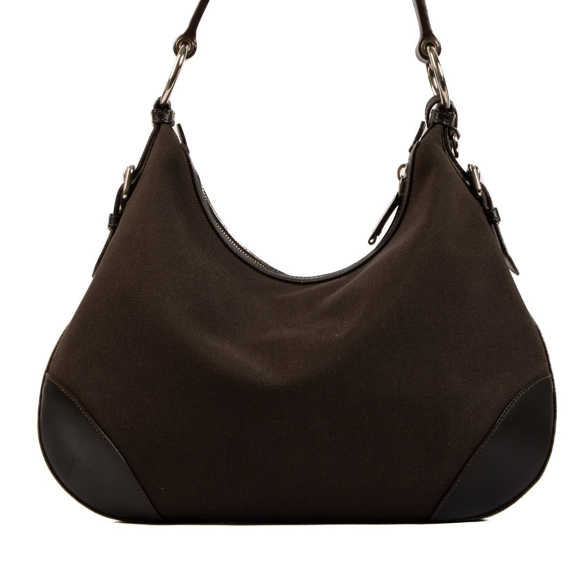Shop 100% authentic second-hand Prada Brown Logo Jacquard Shoulder Bag on Labellov.com