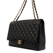 Chanel Black Caviar Maxi Classic Single Flap Bag GHW