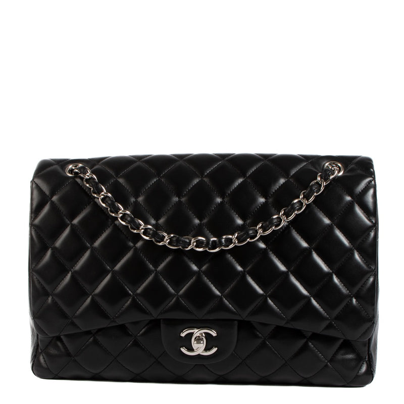 Shop 100% authentic second-hand Chanel Black Lambskin Maxi Classic Single Flap Bag on Labellov.com