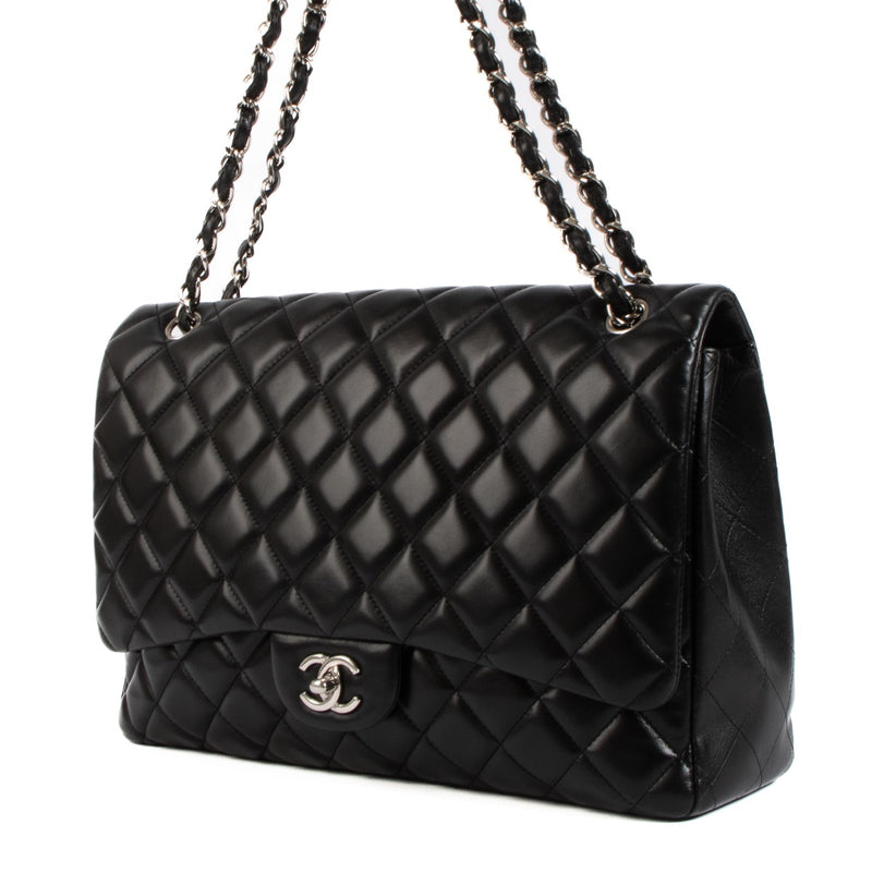 Shop 100% authentic second-hand Chanel Black Lambskin Maxi Classic Single Flap Bag on Labellov.com