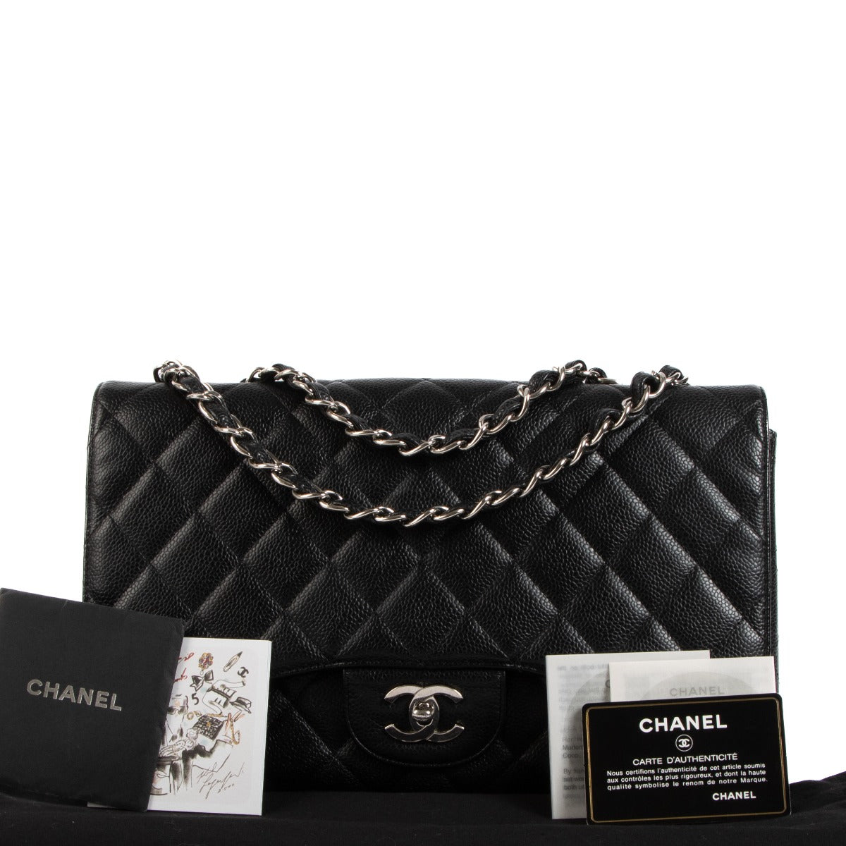 Chanel Black Caviar Large Classic Single Flap Bag