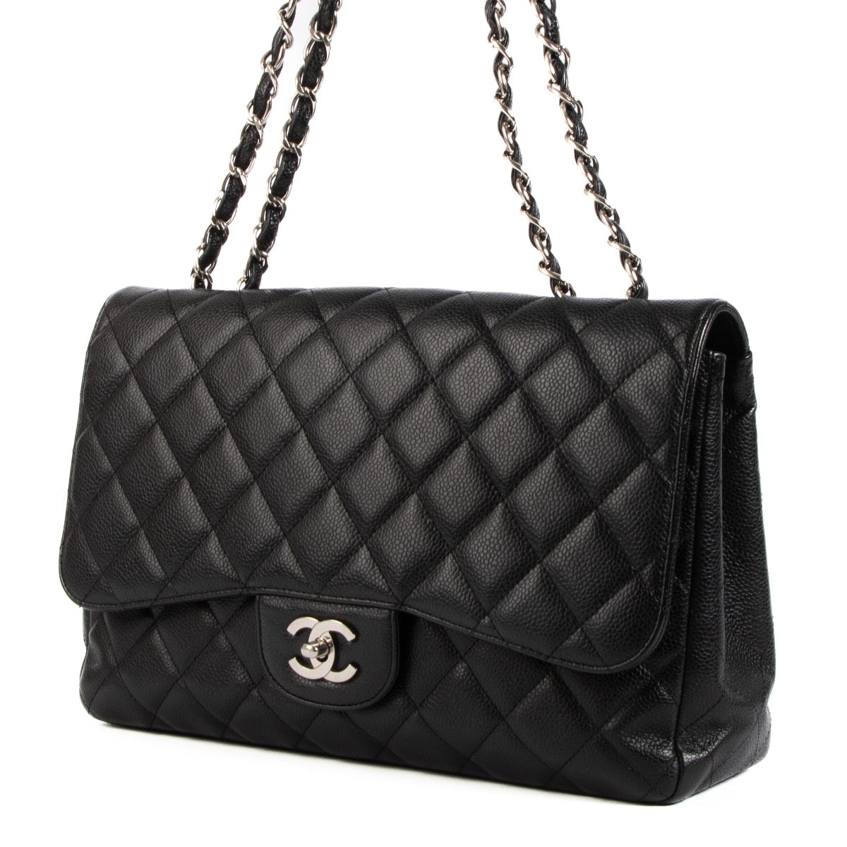 Shop 100% authentic second-hand Chanel Black Caviar Large Classic Single Flap Bag on Labellov.com