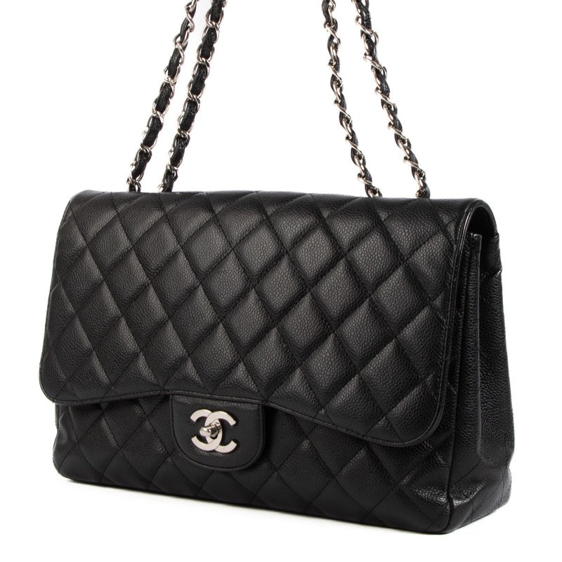 Shop 100% authentic second-hand Chanel Black Caviar Large Classic Single Flap Bag on Labellov.com