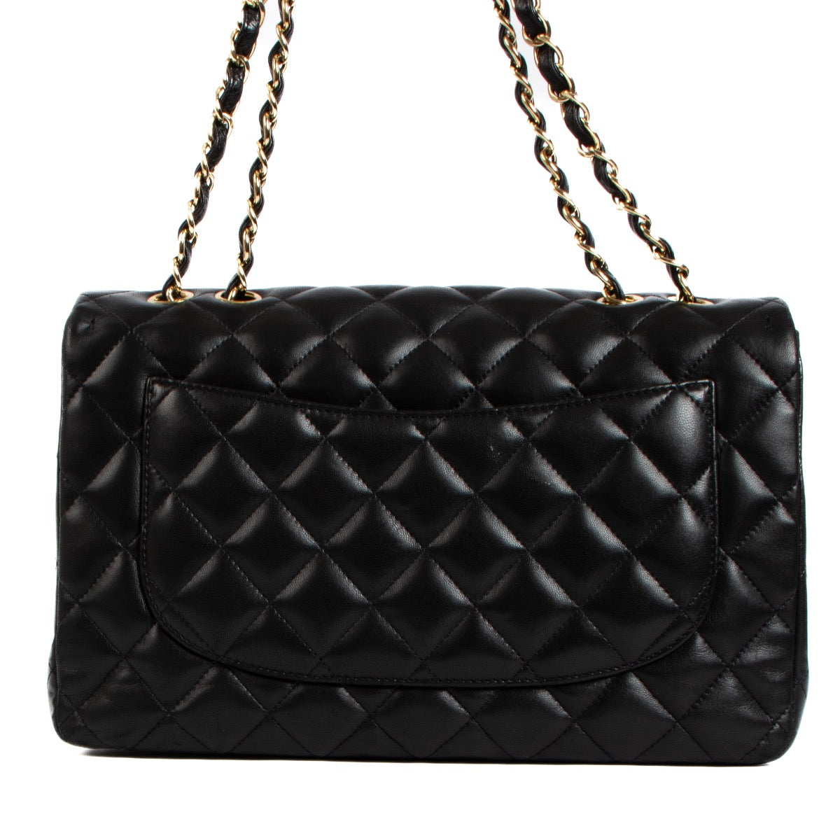 Shop safe online at Labellov in Antwerp, Brussels and Knokke this 100% authentic second hand Chanel Black Lambskin Large Single Flap Bag