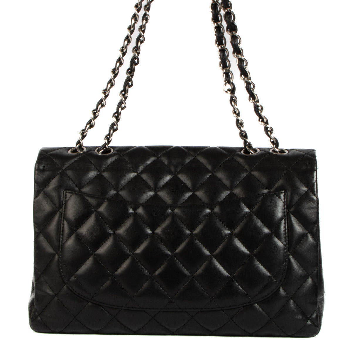 Chanel Black Lambskin Large Classic Single Flap Bag