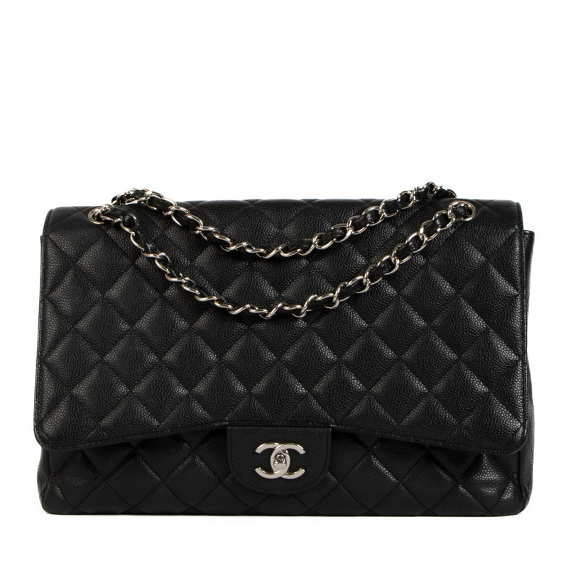 Chanel Black Caviar Maxi Classic Single Flap Bag