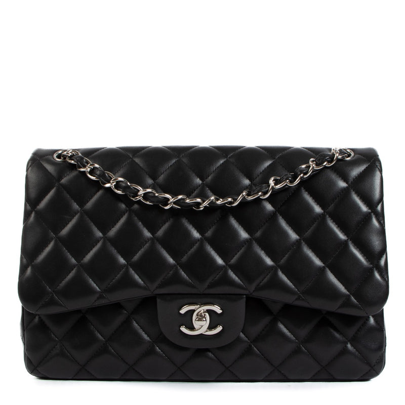 shop 100% authentic second hand Chanel Black Lambskin Large Classic Flap Bag on Labellov.com