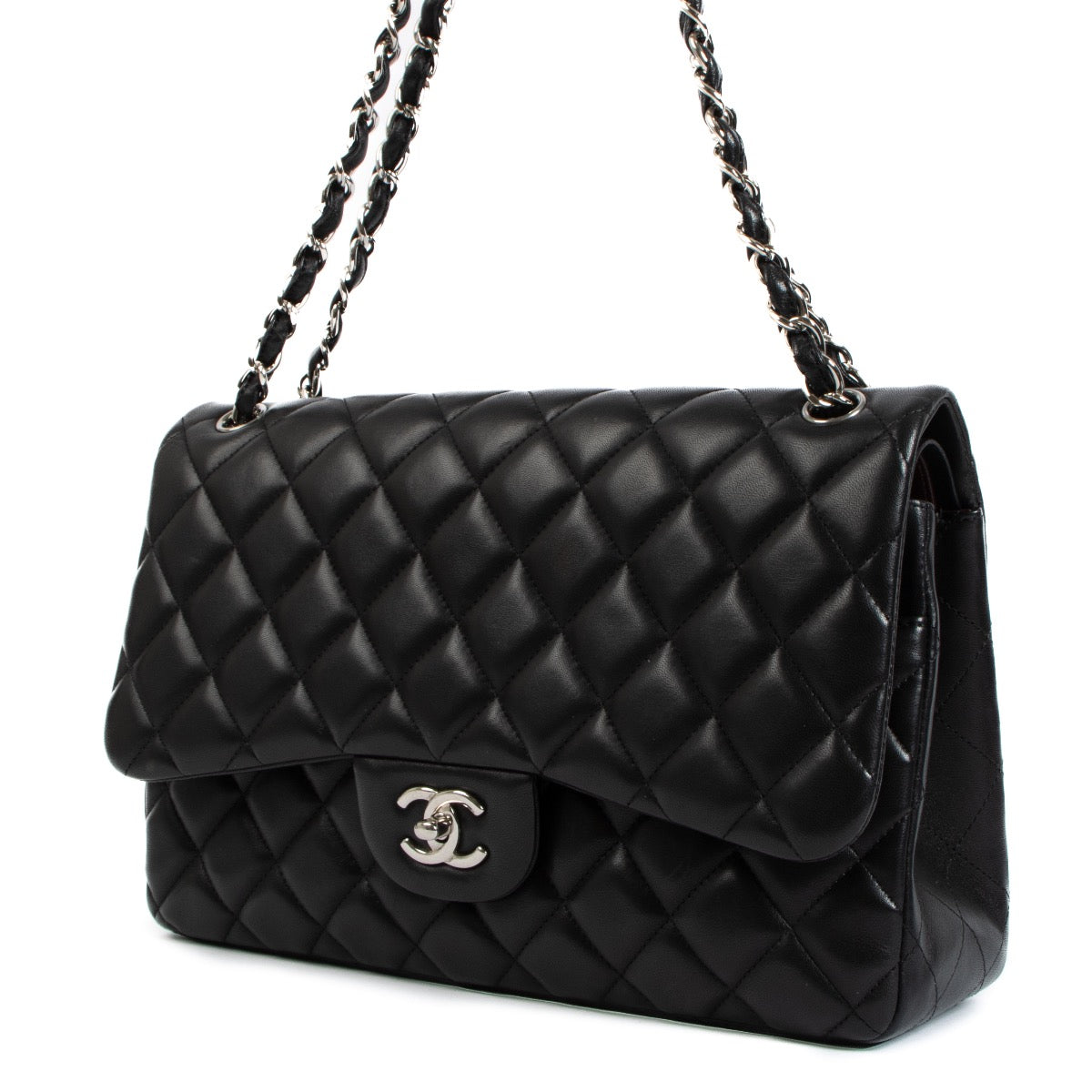 shop 100% authentic second hand Chanel Black Lambskin Large Classic Flap Bag on Labellov.com
