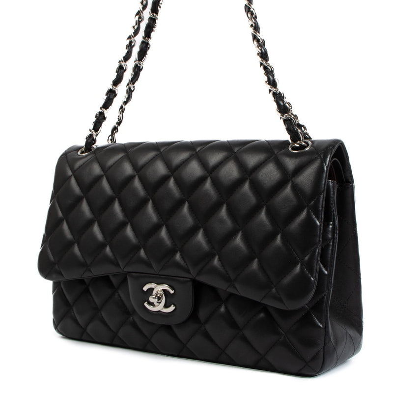 shop 100% authentic second hand Chanel Black Lambskin Large Classic Flap Bag on Labellov.com