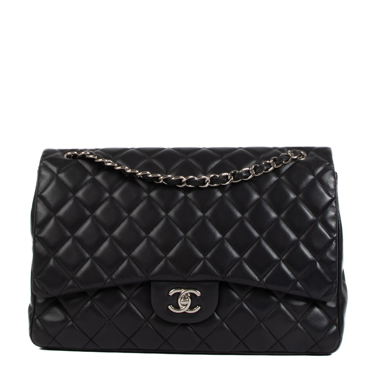 Shop 100% authentic second-hand Chanel Black Lambskin Maxi Classic Single Flap Bag on Labellov.com