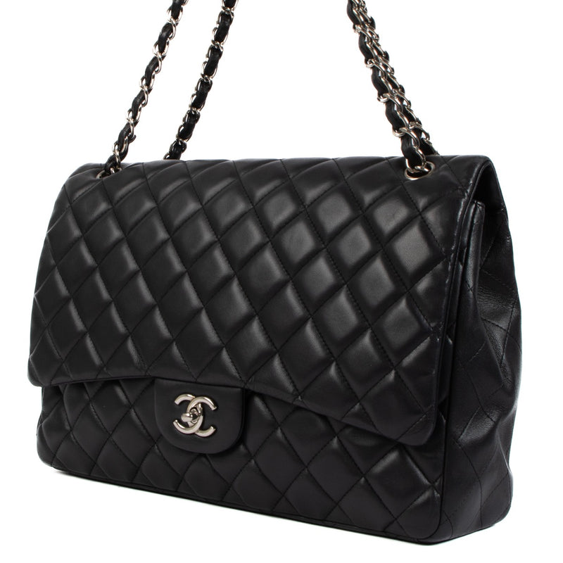 Shop 100% authentic second-hand Chanel Black Lambskin Maxi Classic Single Flap Bag on Labellov.com