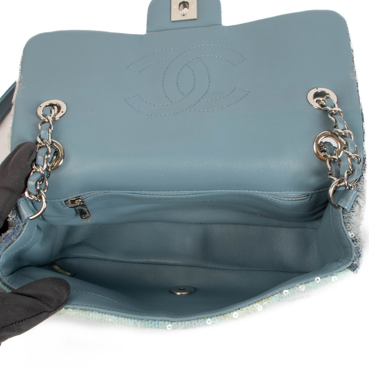 Chanel 18S Waterfall Sequin Small Classic Flap Bag