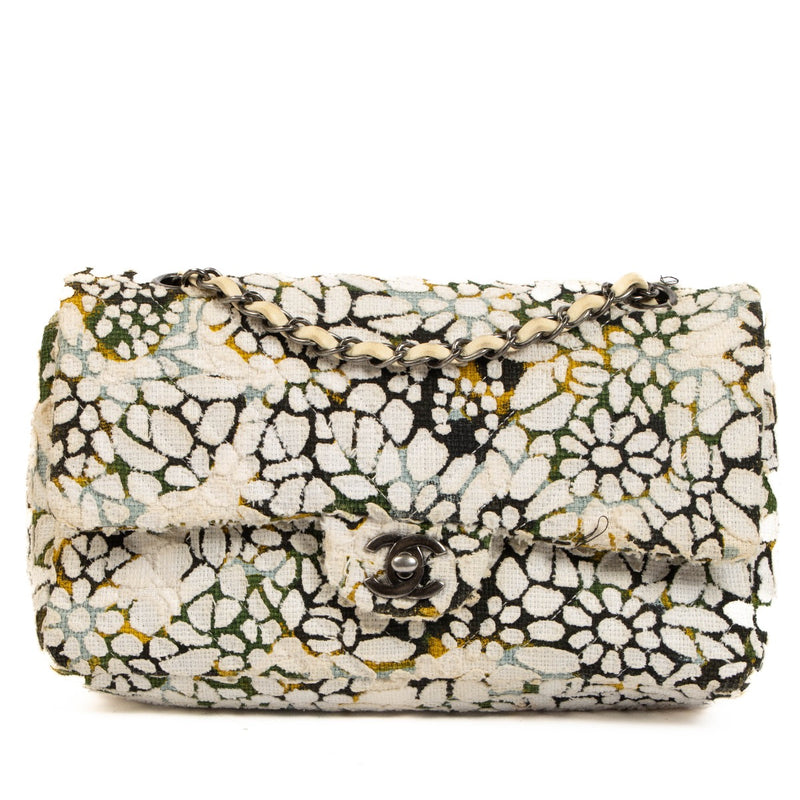 Chanel Floral Tweed Klassieke Flap Bag