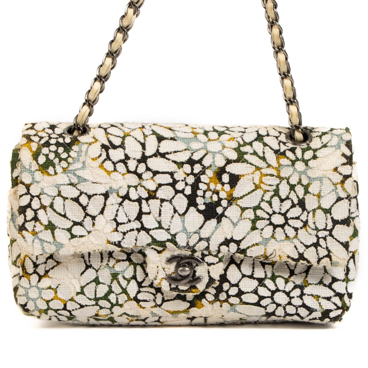 Chanel Floral Tweed Classic Flap Bag