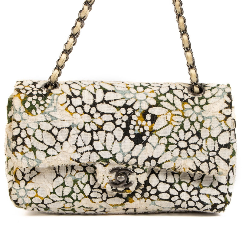 Chanel Floral Tweed Klassieke Flap Bag