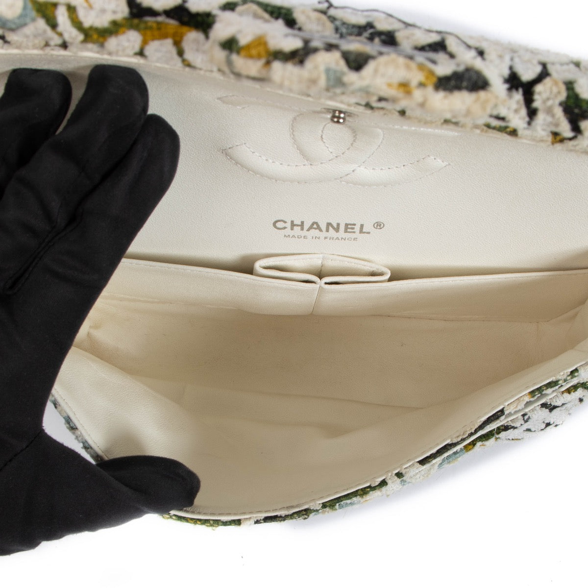 Chanel Floral Tweed Classic Flap Bag