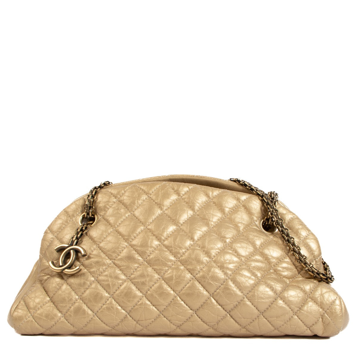 shop 100% authentic second hand Chanel Gold Aged Calfskin Leather Mademoiselle Bag on Labellov.com