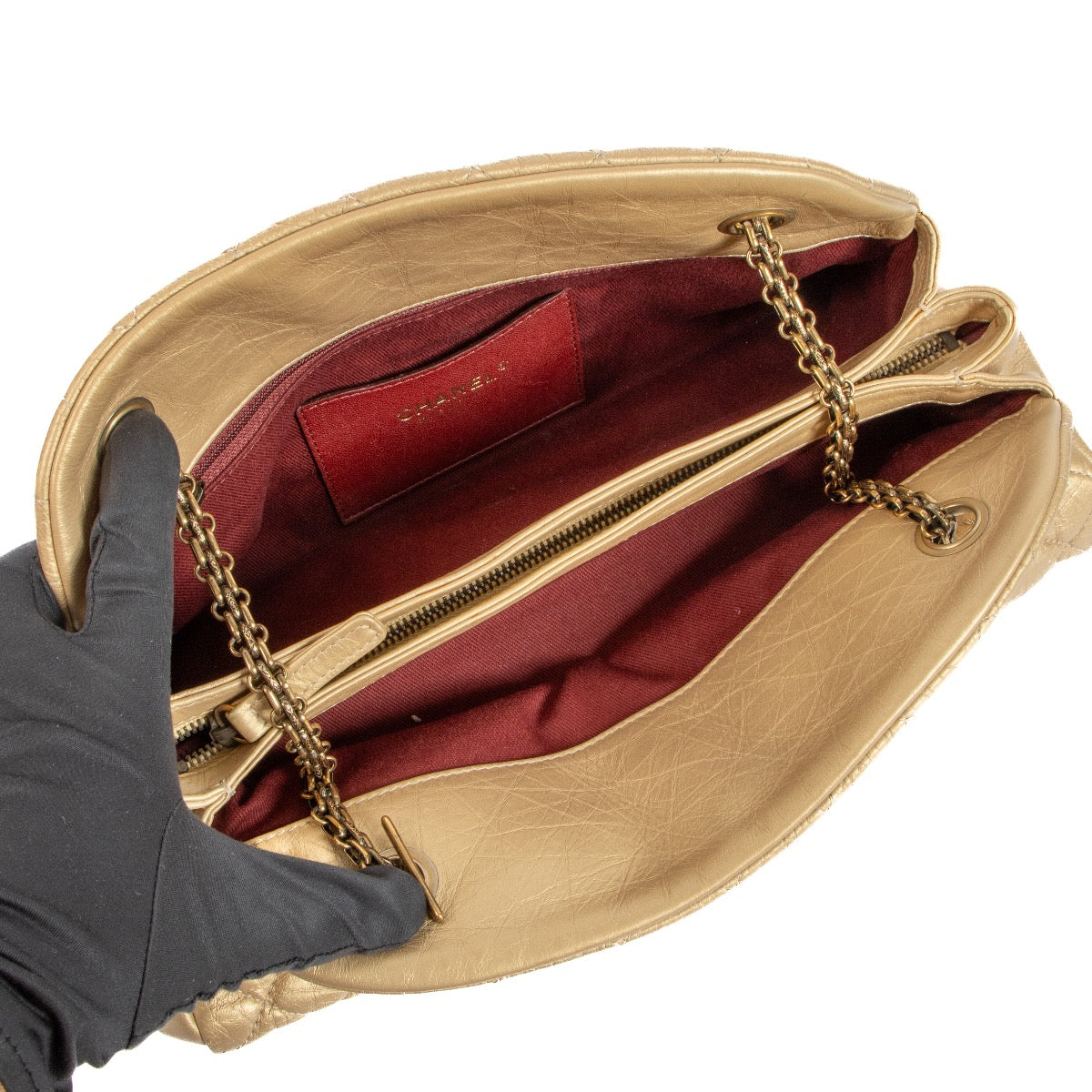 shop 100% authentic second hand Chanel Gold Aged Calfskin Leather Mademoiselle Bag on Labellov.com