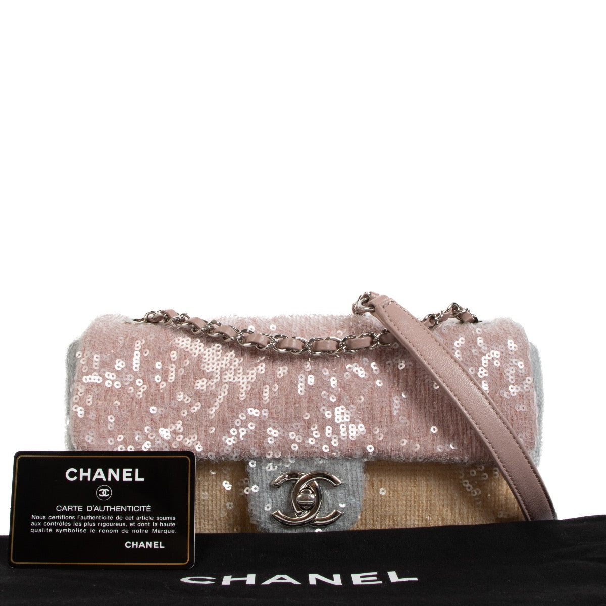 shop 100% authentic second hand Chanel 2018 Waterfall Sequin Mini Classic Flap Bag on Labellov.com