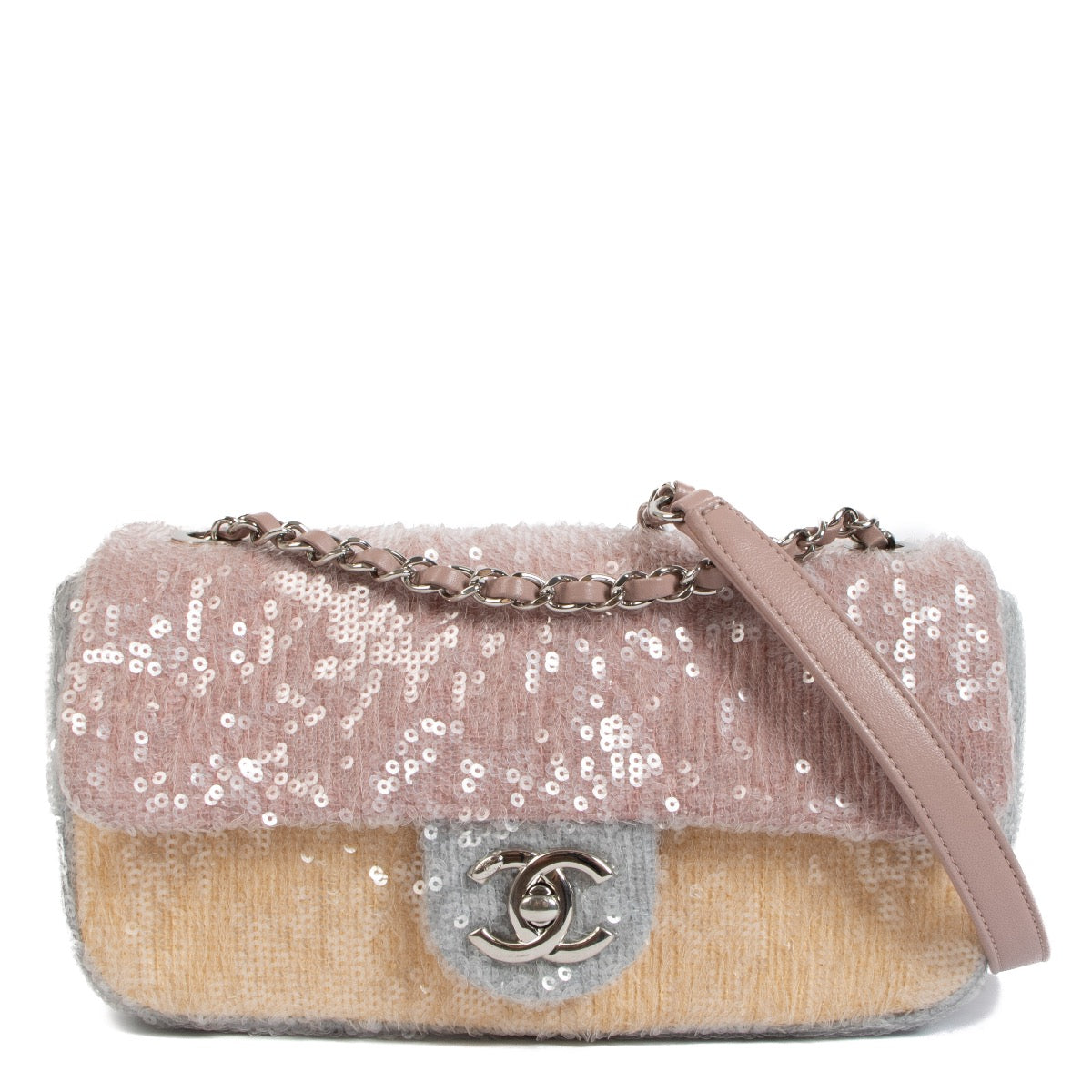 shop 100% authentic second hand Chanel 2018 Waterfall Sequin Mini Classic Flap Bag on Labellov.com