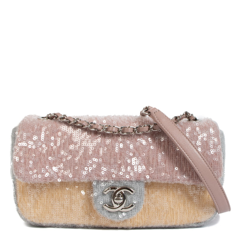 shop 100% authentic second hand Chanel 2018 Waterfall Sequin Mini Classic Flap Bag on Labellov.com