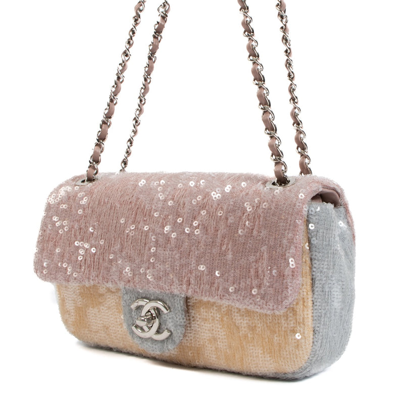 shop 100% authentic second hand Chanel 2018 Waterfall Sequin Mini Classic Flap Bag on Labellov.com