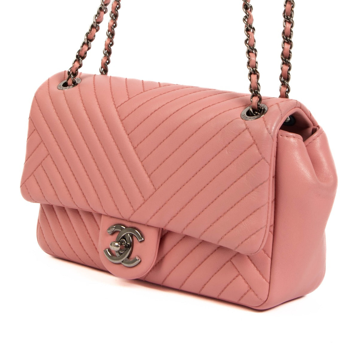 Authentic second hand pre-owned Chanel Pink Calfskin Small CC Crossing Flap Bag on www.labellov.com