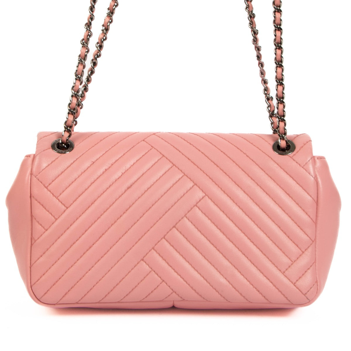 Chanel Roze Lamsleren Small CC Crossing Kleptas