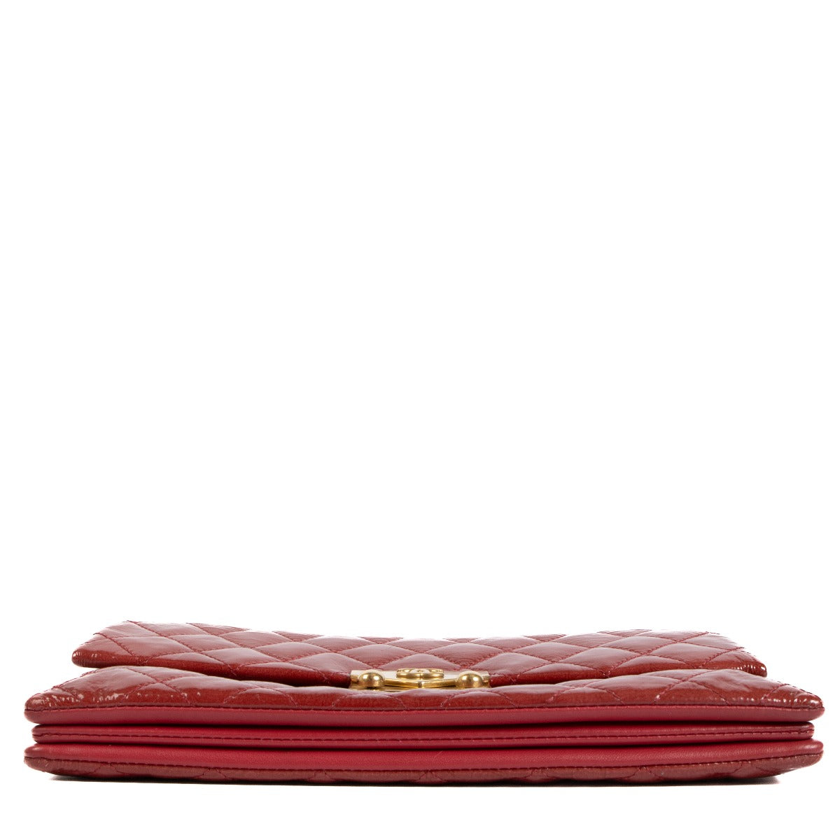 Chanel Red Patent Leather Accordion Flap Bag