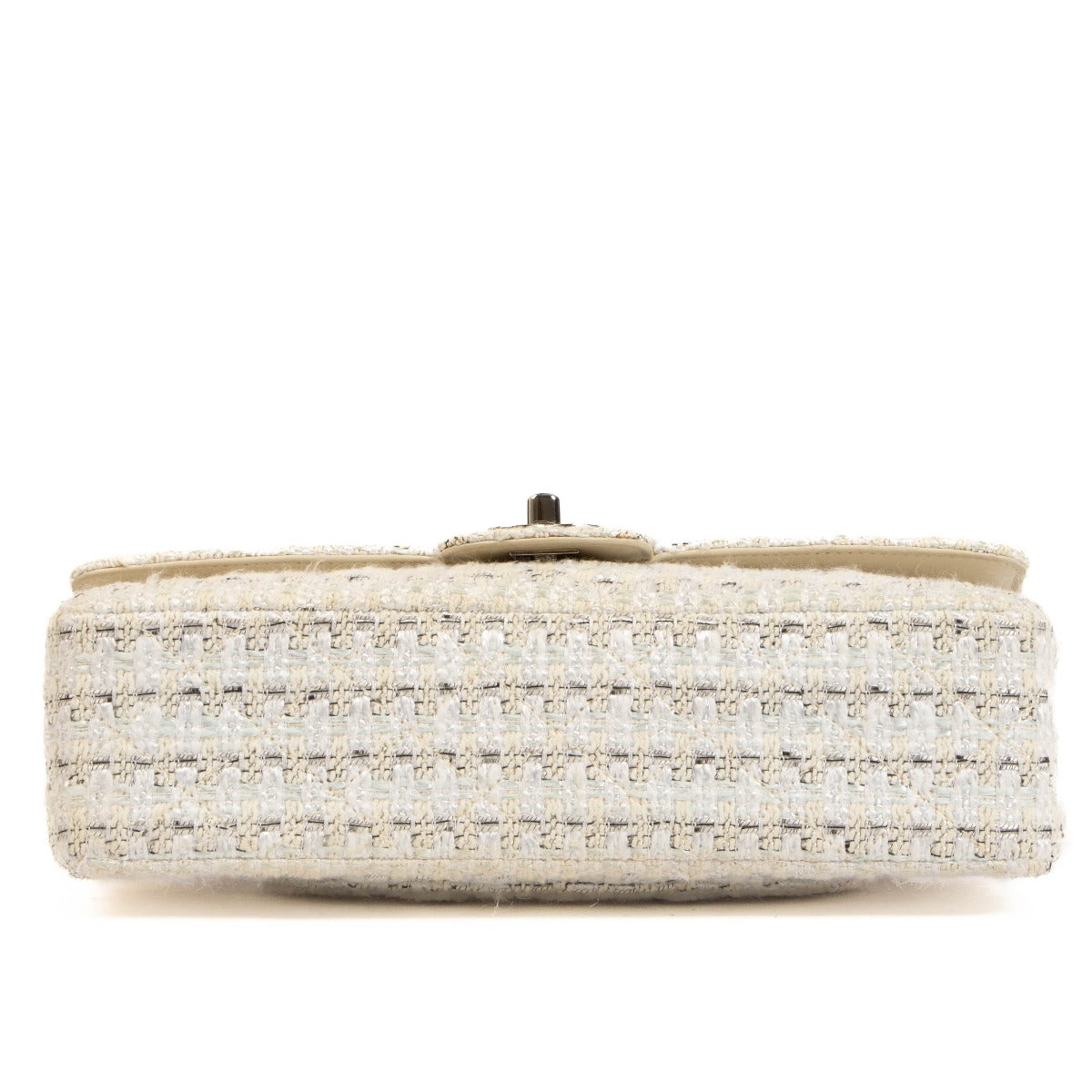 Chanel Cream Quilted Tweed Classic Flap Bag