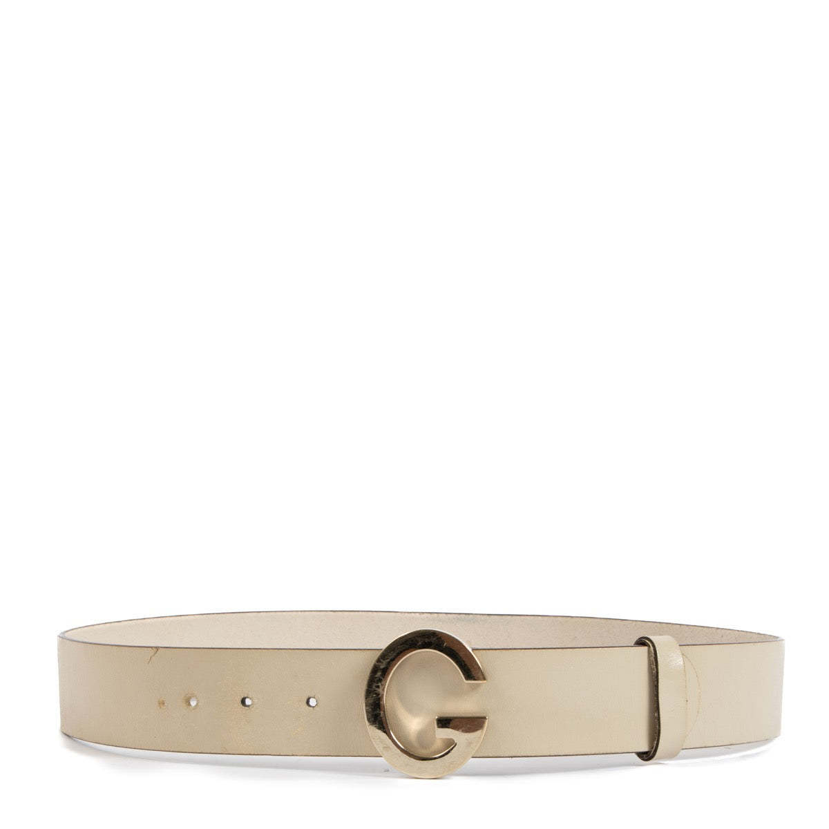 shop 100% authentic second hand Gucci Cream G Leather Belt - Size 90 on Labellov.com