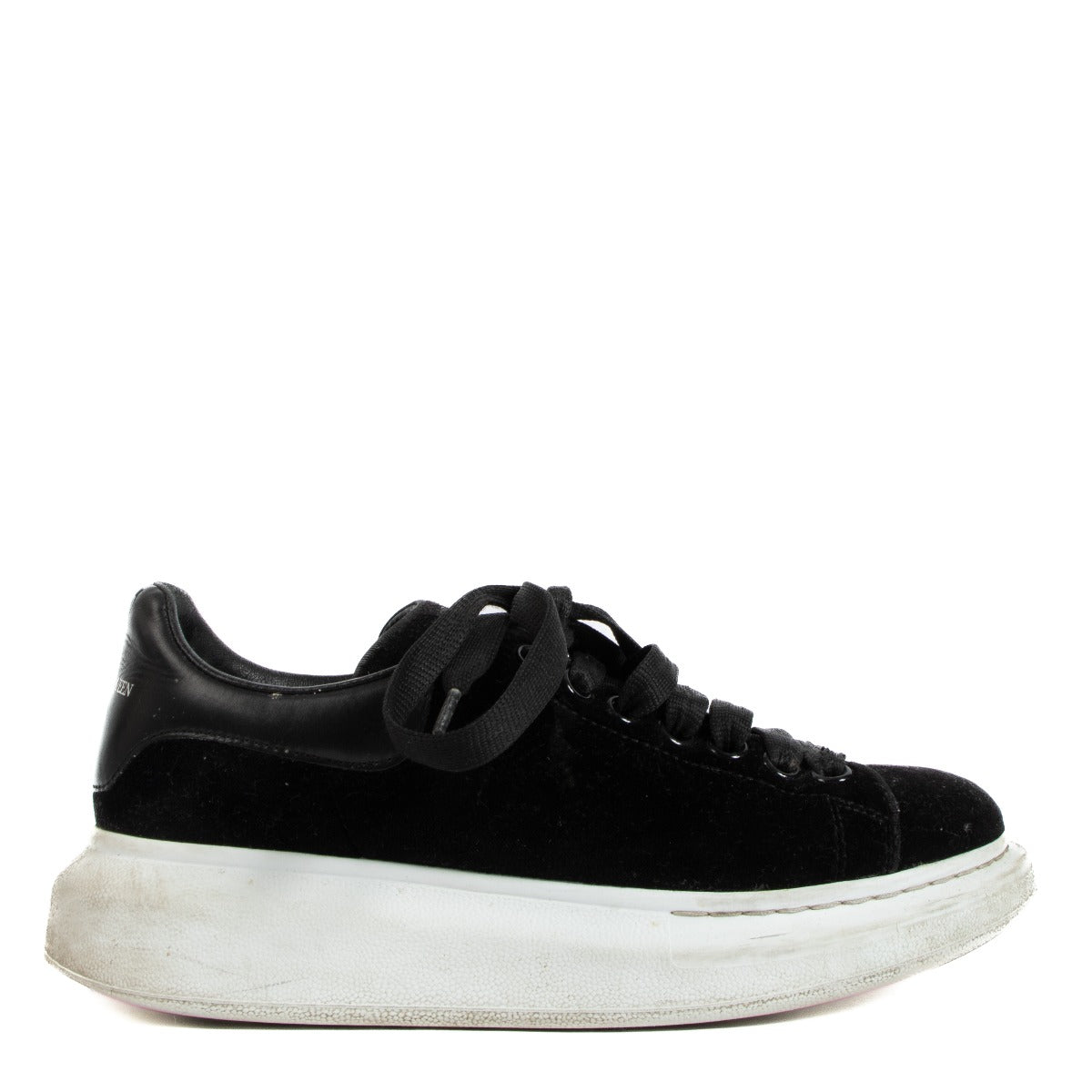 shop 100% authentic second hand Alexander McQueen Black Velvet Sneakers - Size 37 on Labellov.com