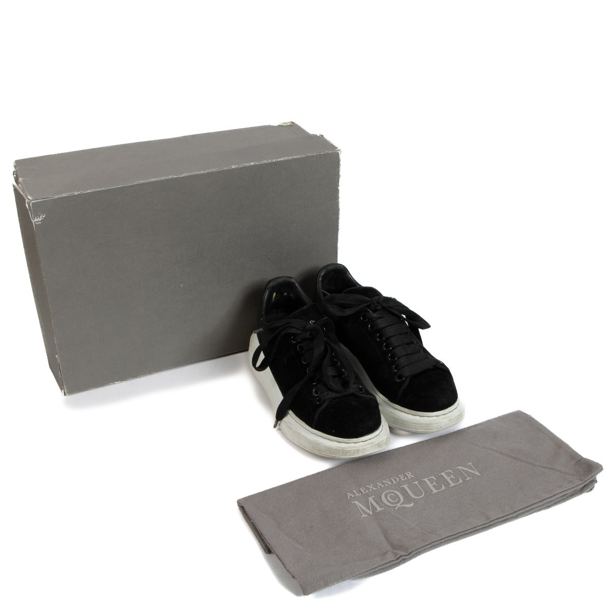shop 100% authentic second hand Alexander McQueen Black Velvet Sneakers - Size 37 on Labellov.com