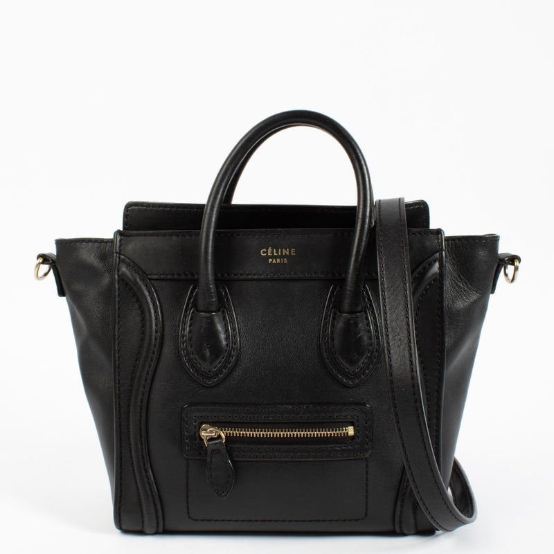 Shop safe online at Labellov in Antwerp, Brussels and KNokke this 100% authentic second hand Celine Black Luggage Nano Top handle