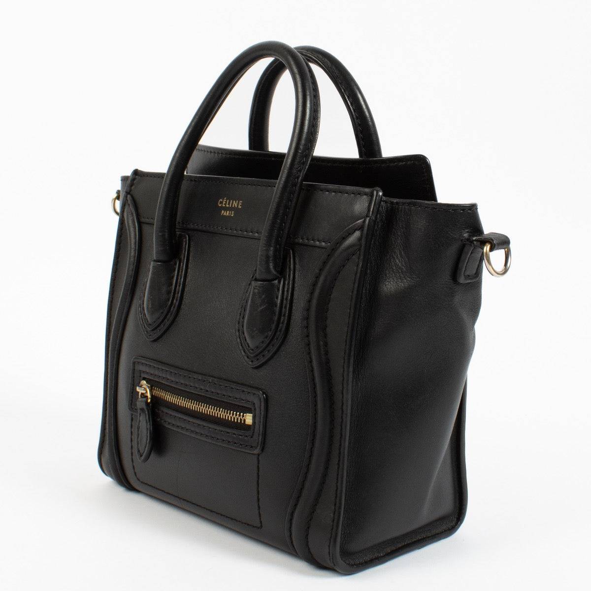 Shop safe online at Labellov in Antwerp, Brussels and KNokke this 100% authentic second hand Celine Black Luggage Nano Top handle