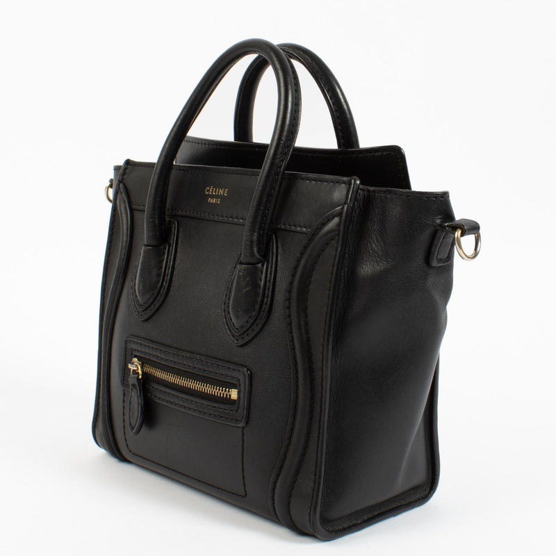 Shop safe online at Labellov in Antwerp, Brussels and KNokke this 100% authentic second hand Celine Black Luggage Nano Top handle