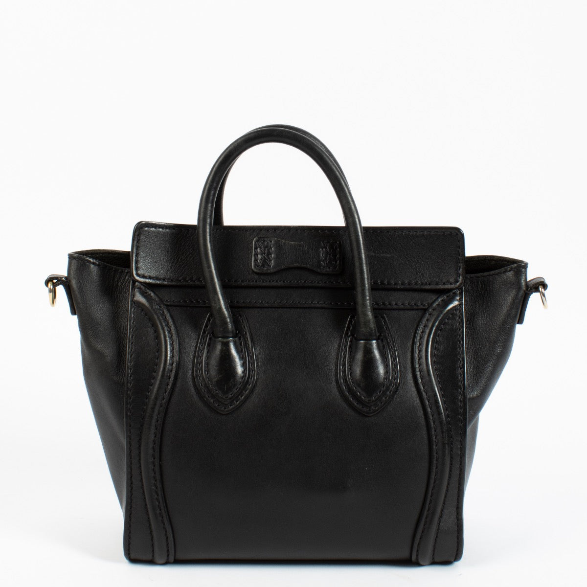 Shop safe online at Labellov in Antwerp, Brussels and KNokke this 100% authentic second hand Celine Black Luggage Nano Top handle