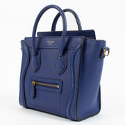 Shop safe online at Labellov in Antwerp, Brussels and Knokke this 100% authentic second hand Celine blue Luggage Nano Top handle