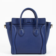 Shop safe online at Labellov in Antwerp, Brussels and Knokke this 100% authentic second hand Celine blue Luggage Nano Top handle