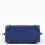 Shop safe online at Labellov in Antwerp, Brussels and Knokke this 100% authentic second hand Celine blue Luggage Nano Top handle