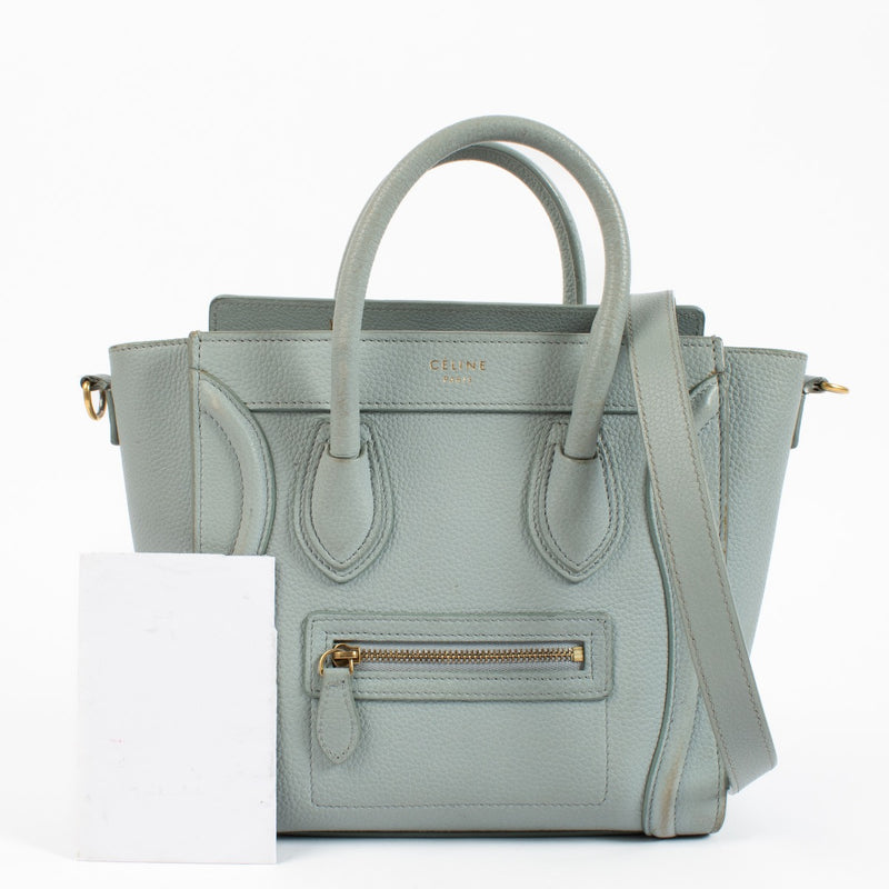 Shop safe online at Labellov in Antwerp, Brussels and KNokke this 100% authentic second hand Celine Grey Lugagge Nano Top Handle